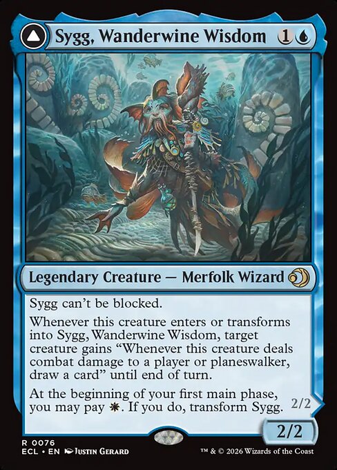 Sygg, Wanderwine Wisdom // Sygg, Wanderbrine Shield (Rare)