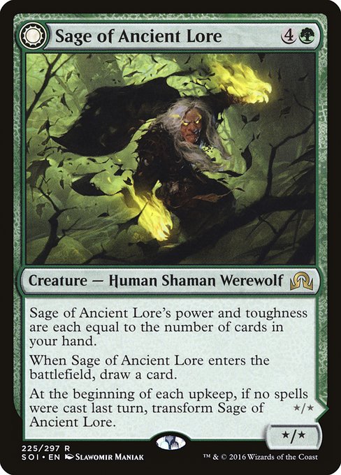Sage of Ancient Lore // Werewolf of Ancient Hunger (Rare)