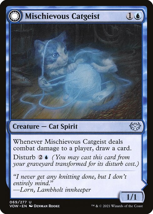 Mischievous Catgeist // Catlike Curiosity (Uncommon)