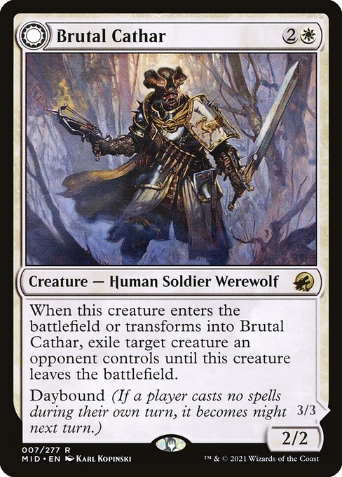 Brutal Cathar // Moonrage Brute (Rare)