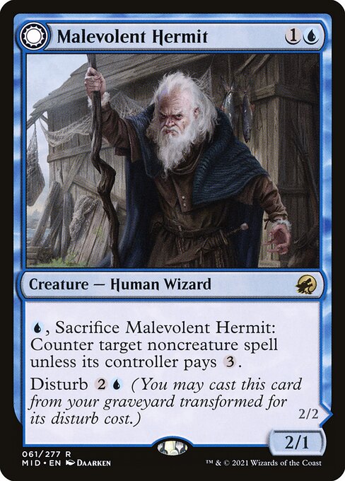 Malevolent Hermit // Benevolent Geist (Rare)
