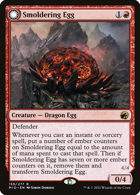 Smoldering Egg // Ashmouth Dragon (Rare)