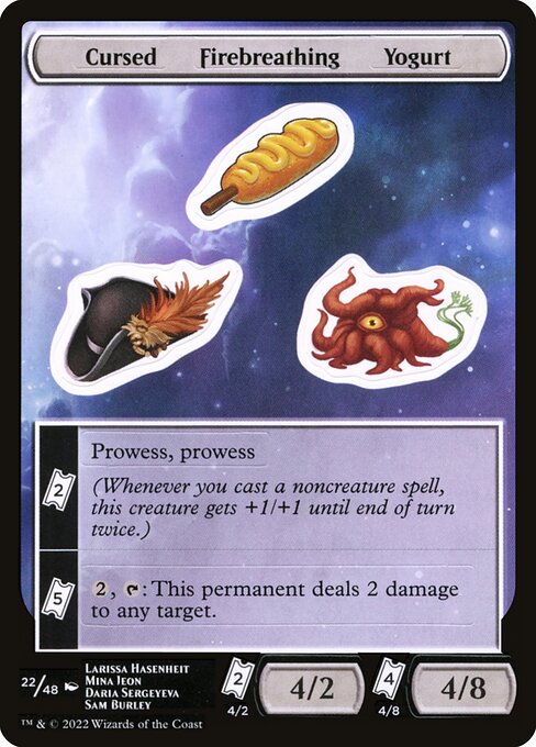 Cursed Firebreathing Yogurt from Unfinity Sticker Sheets (Common)