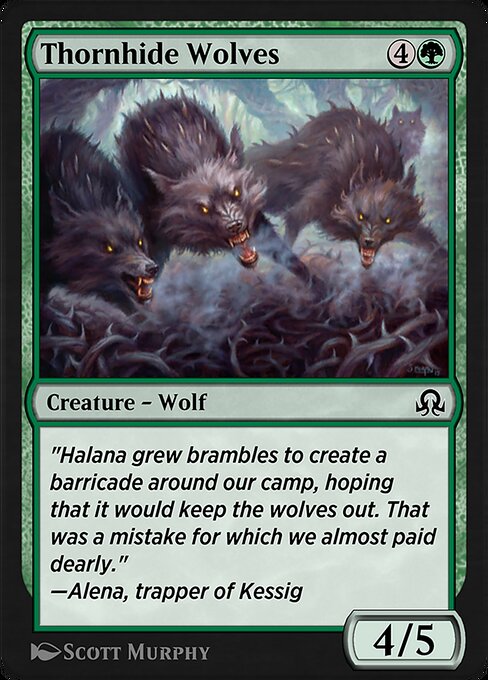 Thornhide Wolves #218 – Shadows over Innistrad Remastered Thornhide Wolves from Shadows over Innistrad Remastered (Common)
