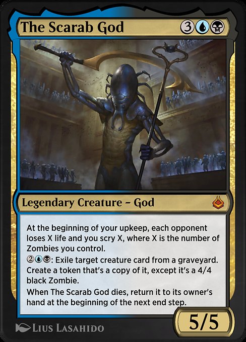 The Scarab God #259 – Amonkhet Remastered The Scarab God from Amonkhet Remastered (Mythic)