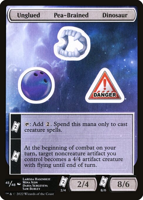 Unglued Pea-Brained Dinosaur from Unfinity Sticker Sheets (Common)