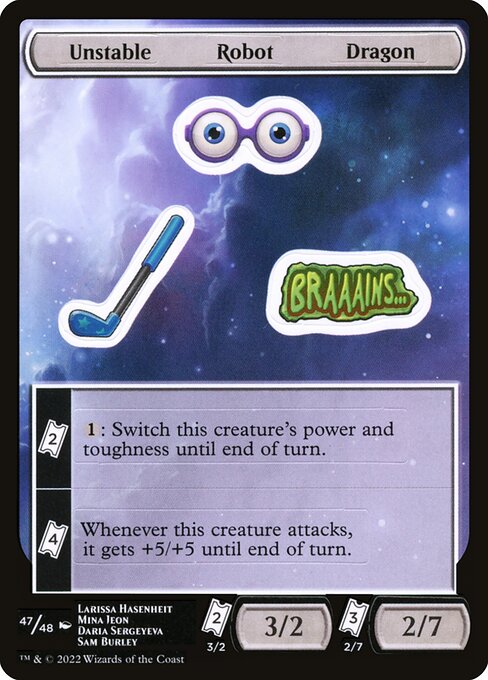 Unstable Robot Dragon from Unfinity Sticker Sheets (Common)