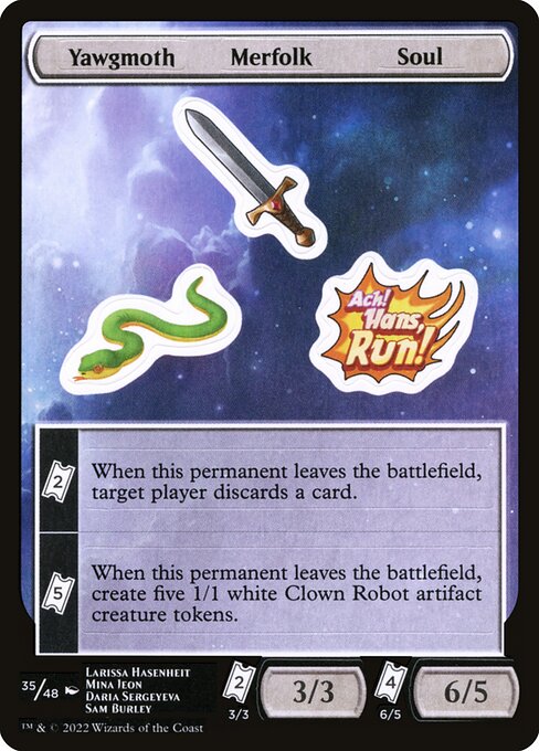 Yawgmoth Merfolk Soul from Unfinity Sticker Sheets (Common)