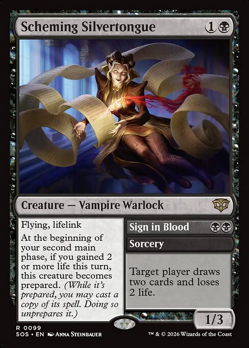 Scheming Silvertongue // Sign in Blood (Rare)
