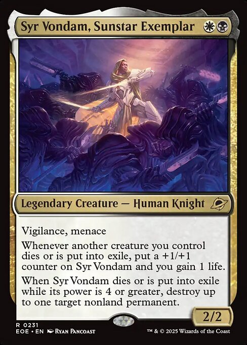 Syr Vondam, Sunstar Exemplar (Rare)