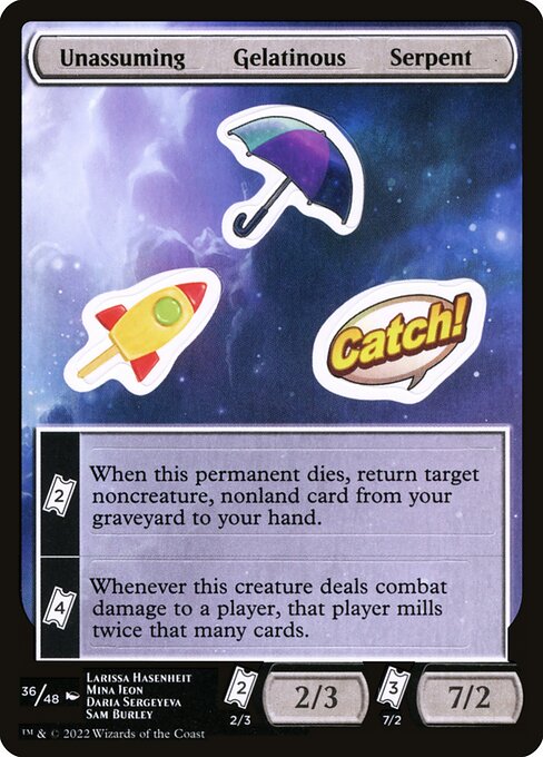Unassuming Gelatinous Serpent from Unfinity Sticker Sheets (Common)