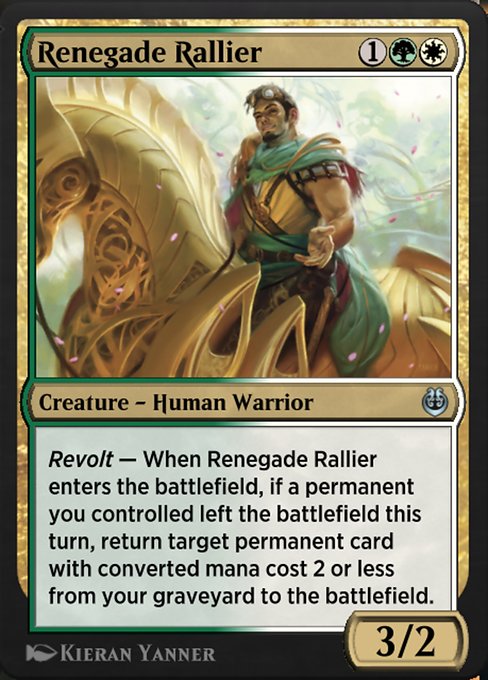 Renegade Rallier #203 – Kaladesh Remastered Renegade Rallier from Kaladesh Remastered (Uncommon)
