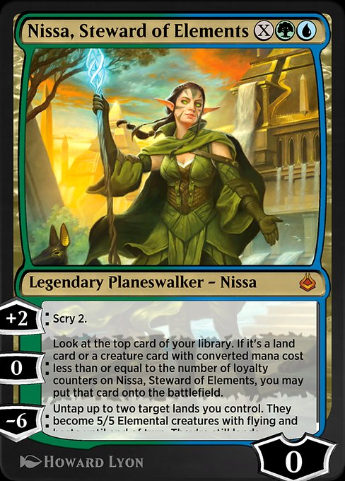 Nissa, Steward of Elements #248 – Amonkhet Remastered Nissa, Steward of Elements from Amonkhet Remastered (Mythic)