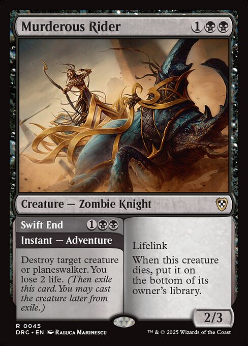 Murderous Rider // Swift End (Rare)